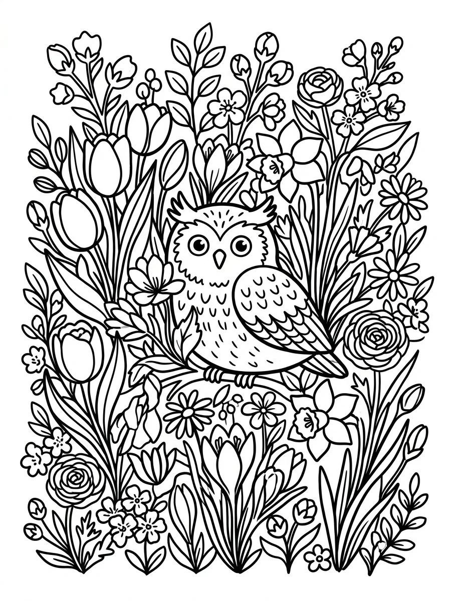 coruja para colorir 7