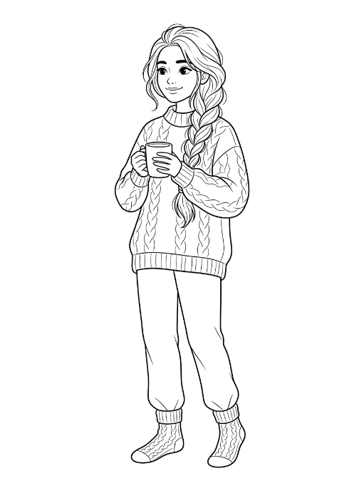Cozy Girls para colorir 11