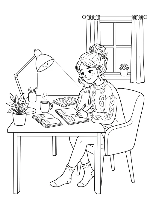 Cozy Girls para colorir 13