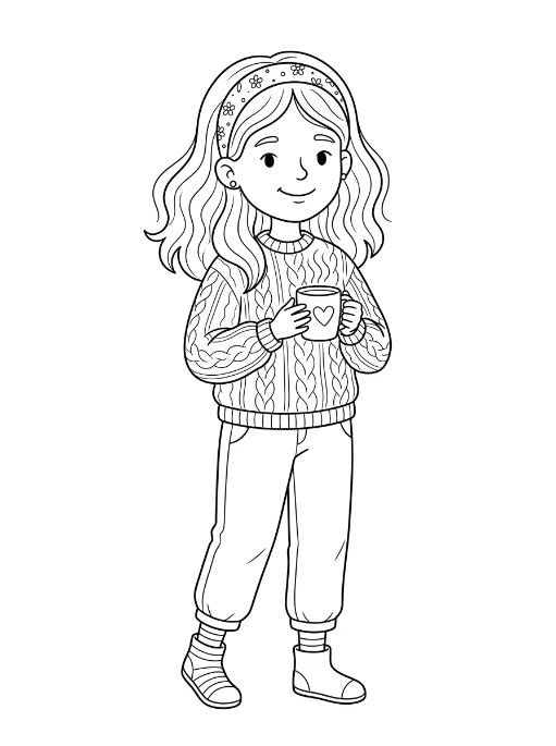 Cozy Girls para colorir 23