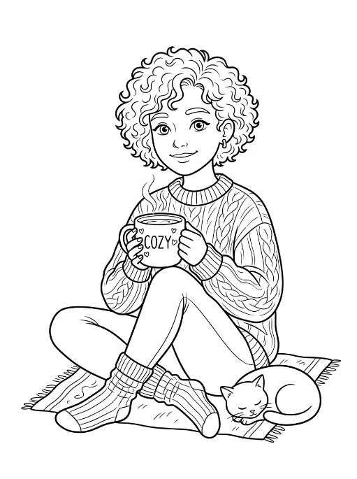Cozy Girls para colorir 25