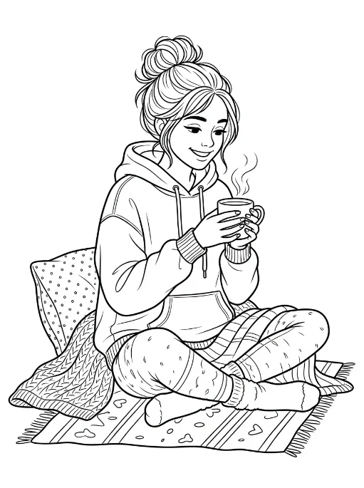 Cozy Girls para colorir 26