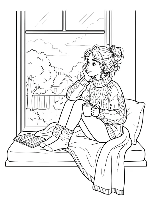 Cozy Girls para colorir 27