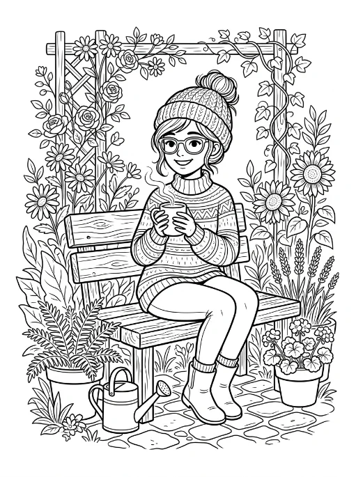 Cozy Girls para colorir 28