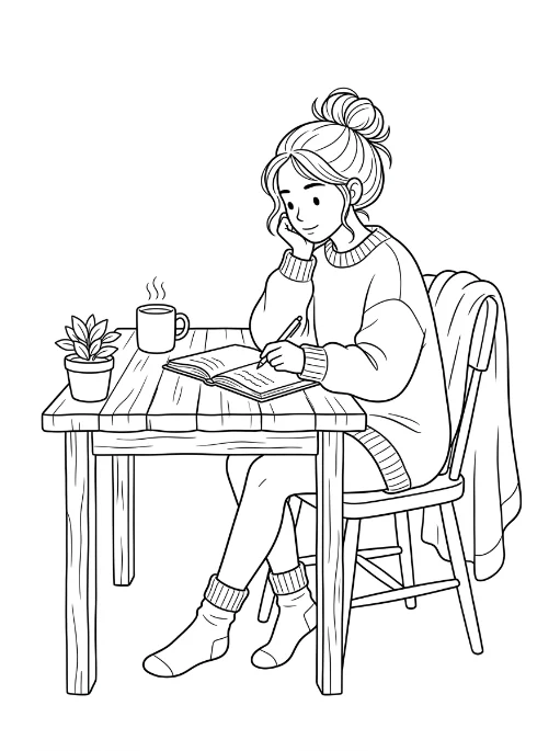 Cozy Girls para colorir 31