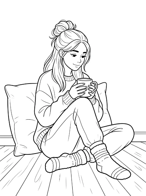 Cozy Girls para colorir 32