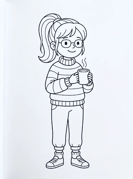 Cozy Girls para colorir 33