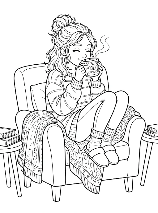 Cozy Girls para colorir 36