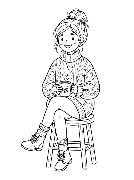 Cozy Girls para colorir 37