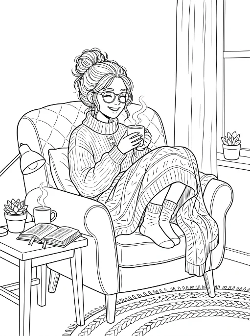 Cozy Girls para colorir 38