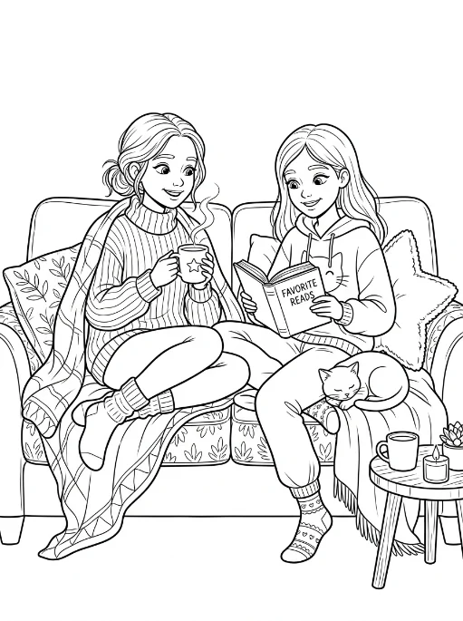 Cozy Girls para colorir 39
