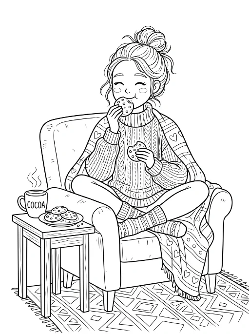 Cozy Girls para colorir 4
