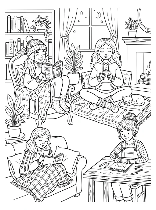 Cozy Girls para colorir 40