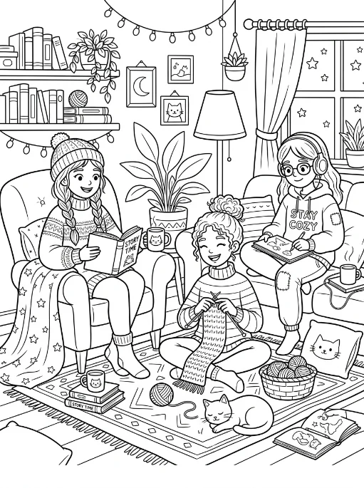 Cozy Girls para colorir 41