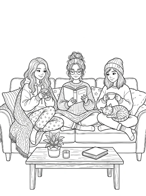 Cozy Girls para colorir 42