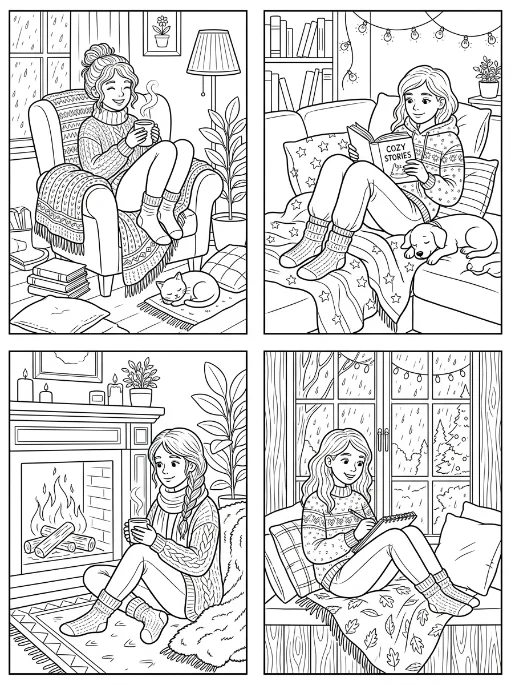 Cozy Girls para colorir 43