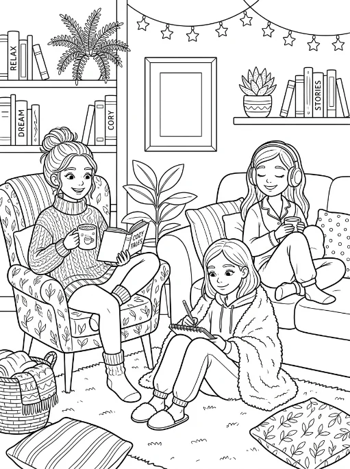 Cozy Girls para colorir 44
