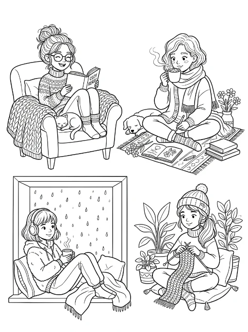Cozy Girls para colorir 45