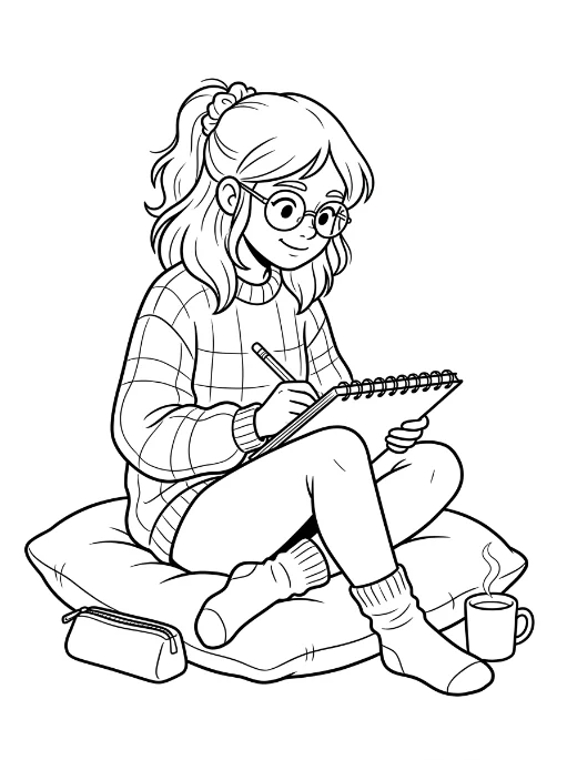 Cozy Girls para colorir 47