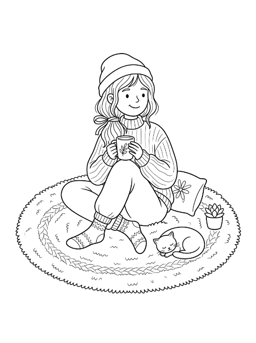 Cozy Girls para colorir 5