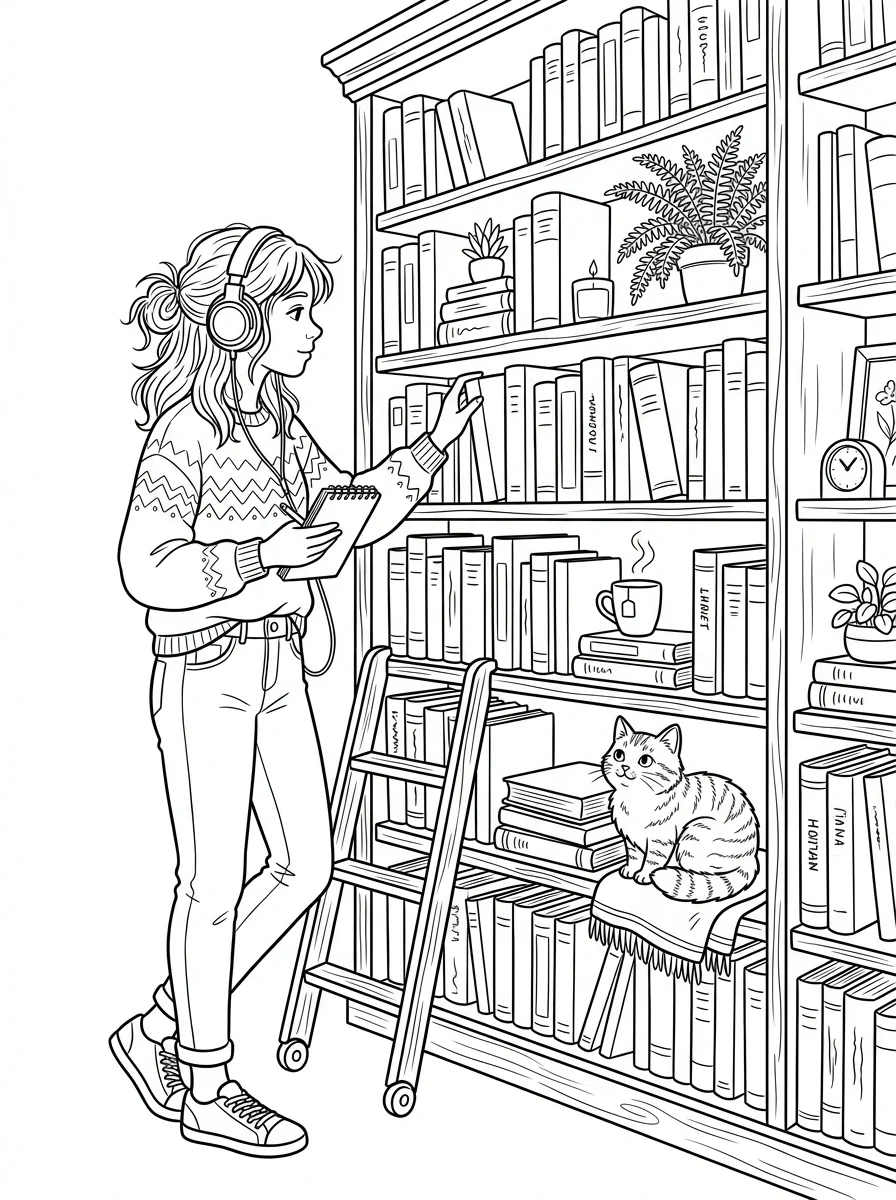 Desenho Lo-Fi Girls para colorir 10