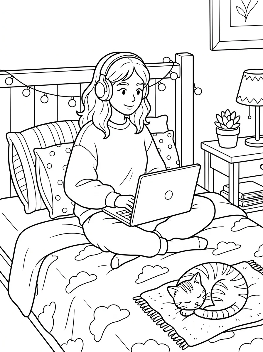 Desenho Lo-Fi Girls para colorir 101