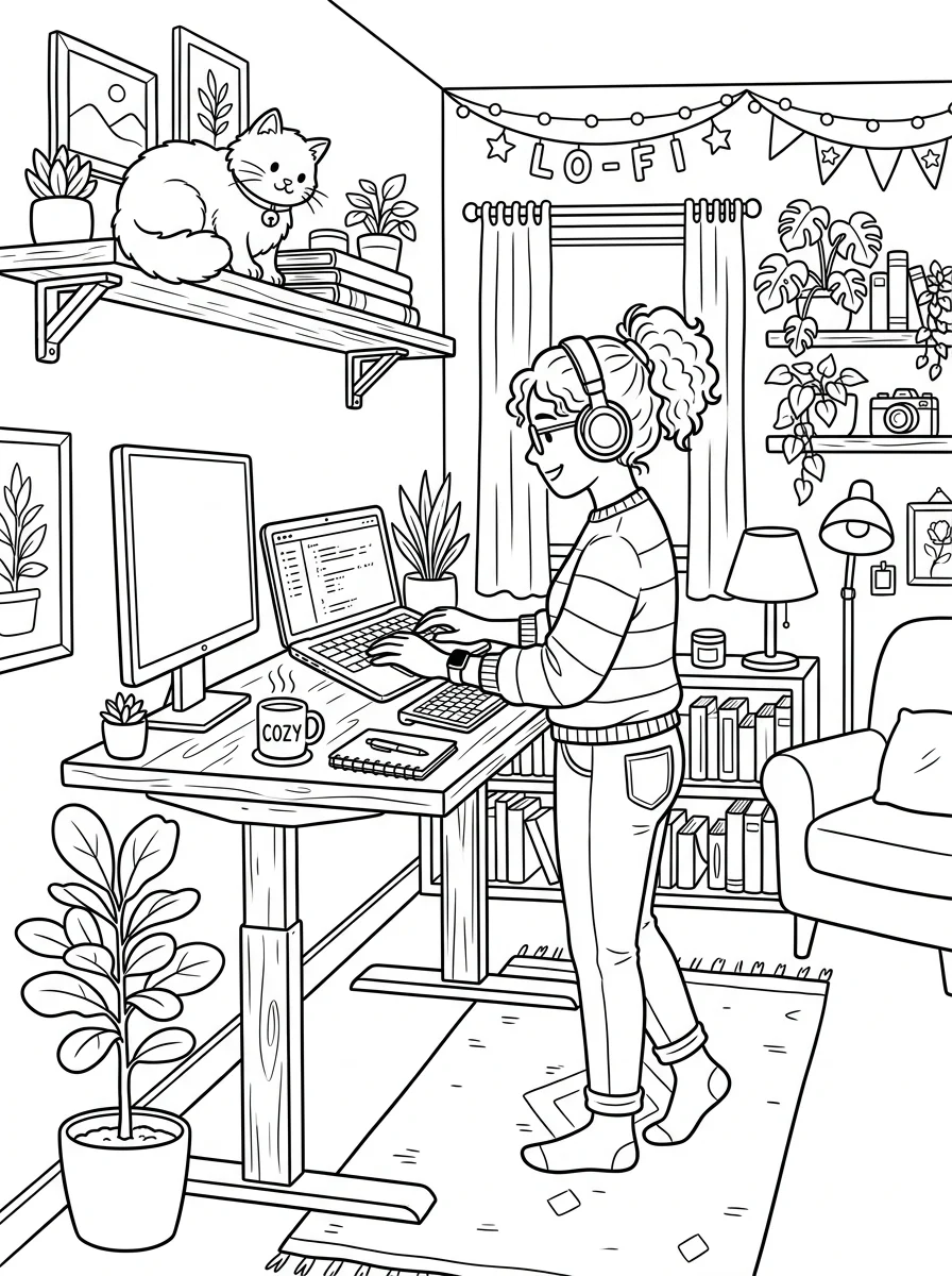 Desenho Lo-Fi Girls para colorir 104