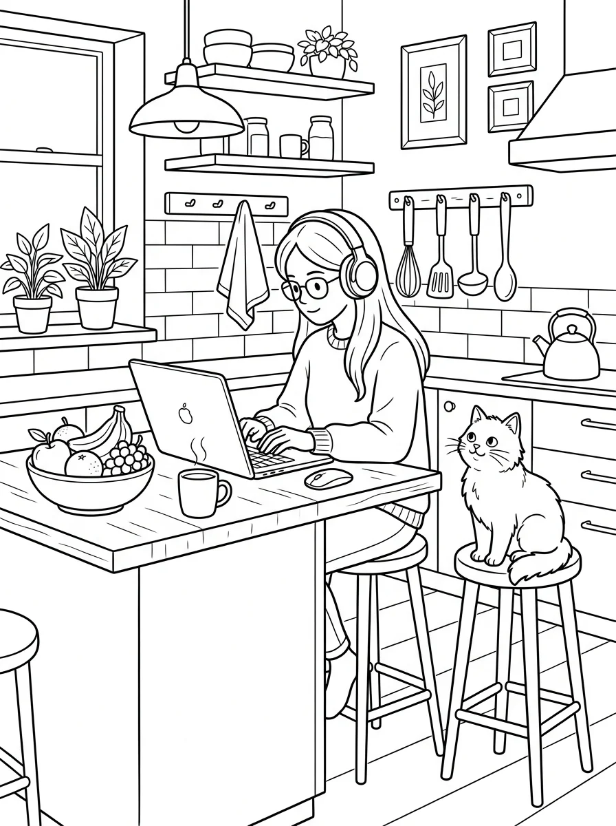 Desenho Lo-Fi Girls para colorir 105