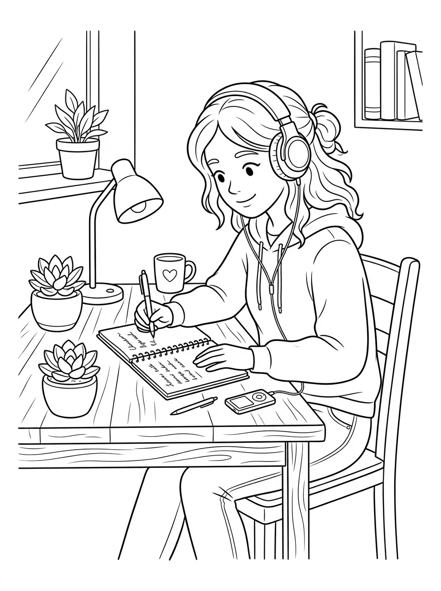 Desenho Lo-Fi Girls para colorir 108
