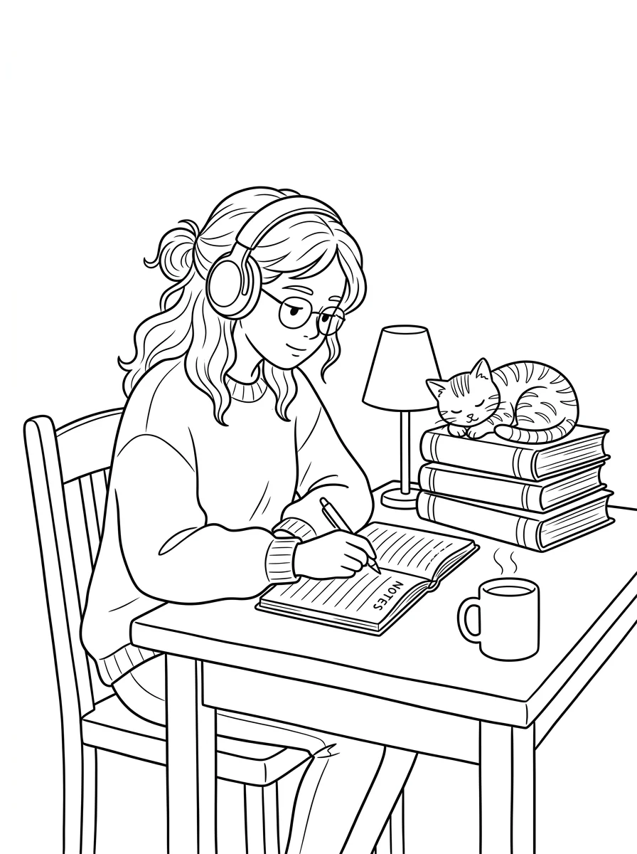 Desenho Lo-Fi Girls para colorir 109