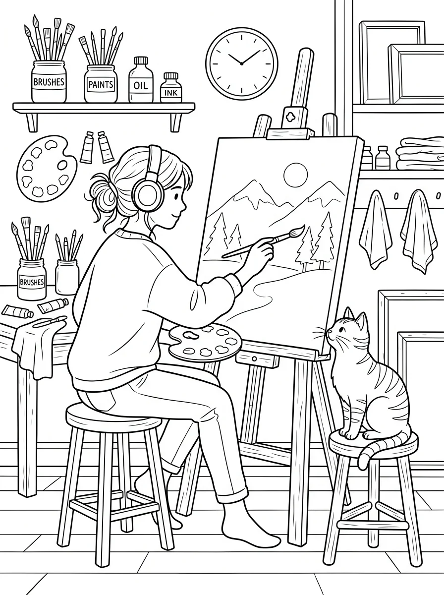 Desenho Lo-Fi Girls para colorir 112