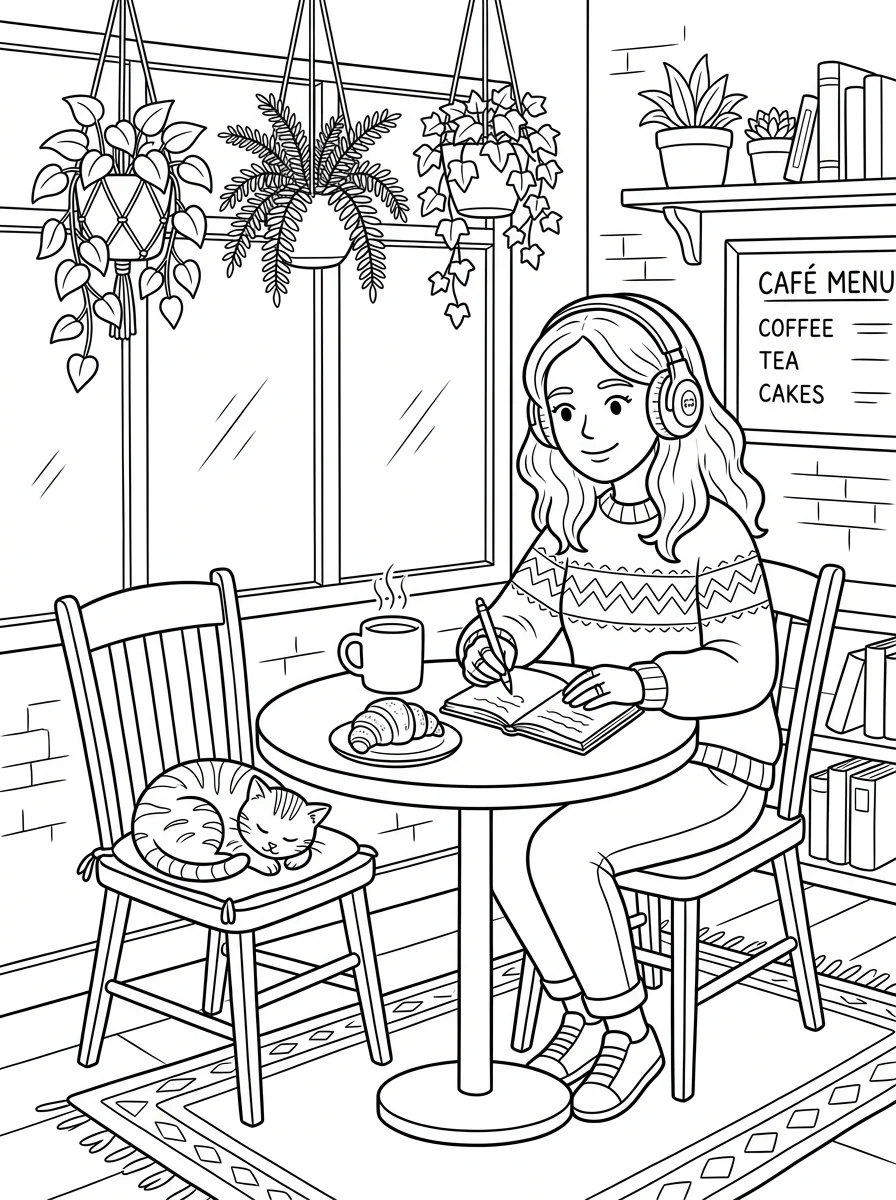 Desenho Lo-Fi Girls para colorir 113