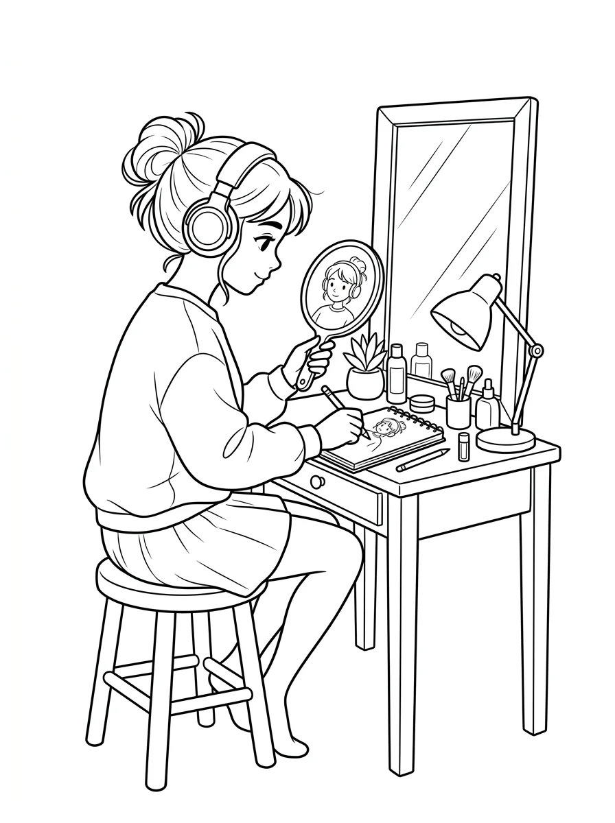 Desenho Lo-Fi Girls para colorir 114