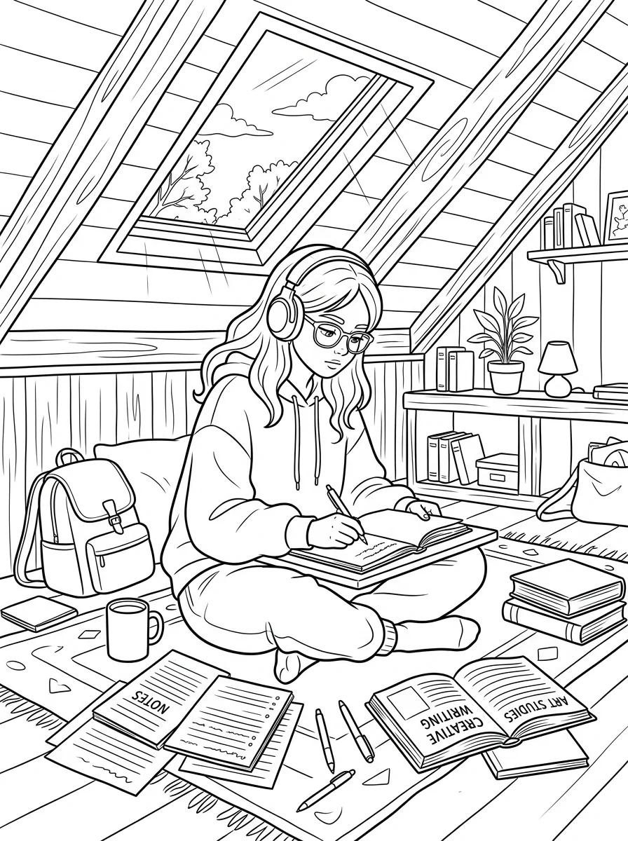 Desenho Lo-Fi Girls para colorir 115