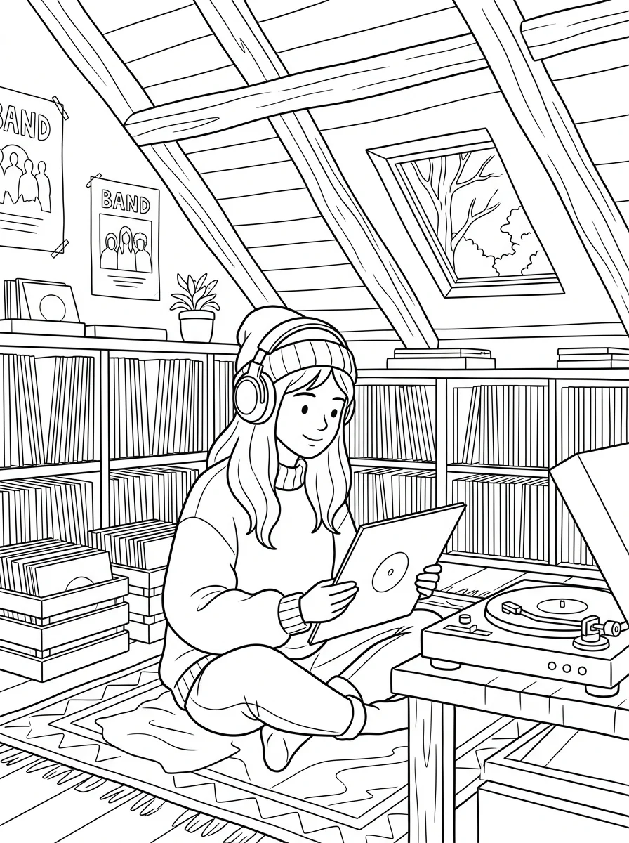 Lo-Fi Girl para colorir
