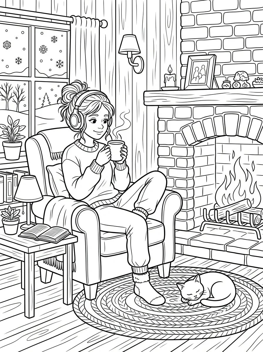 Desenho Lo-Fi Girls para colorir 13