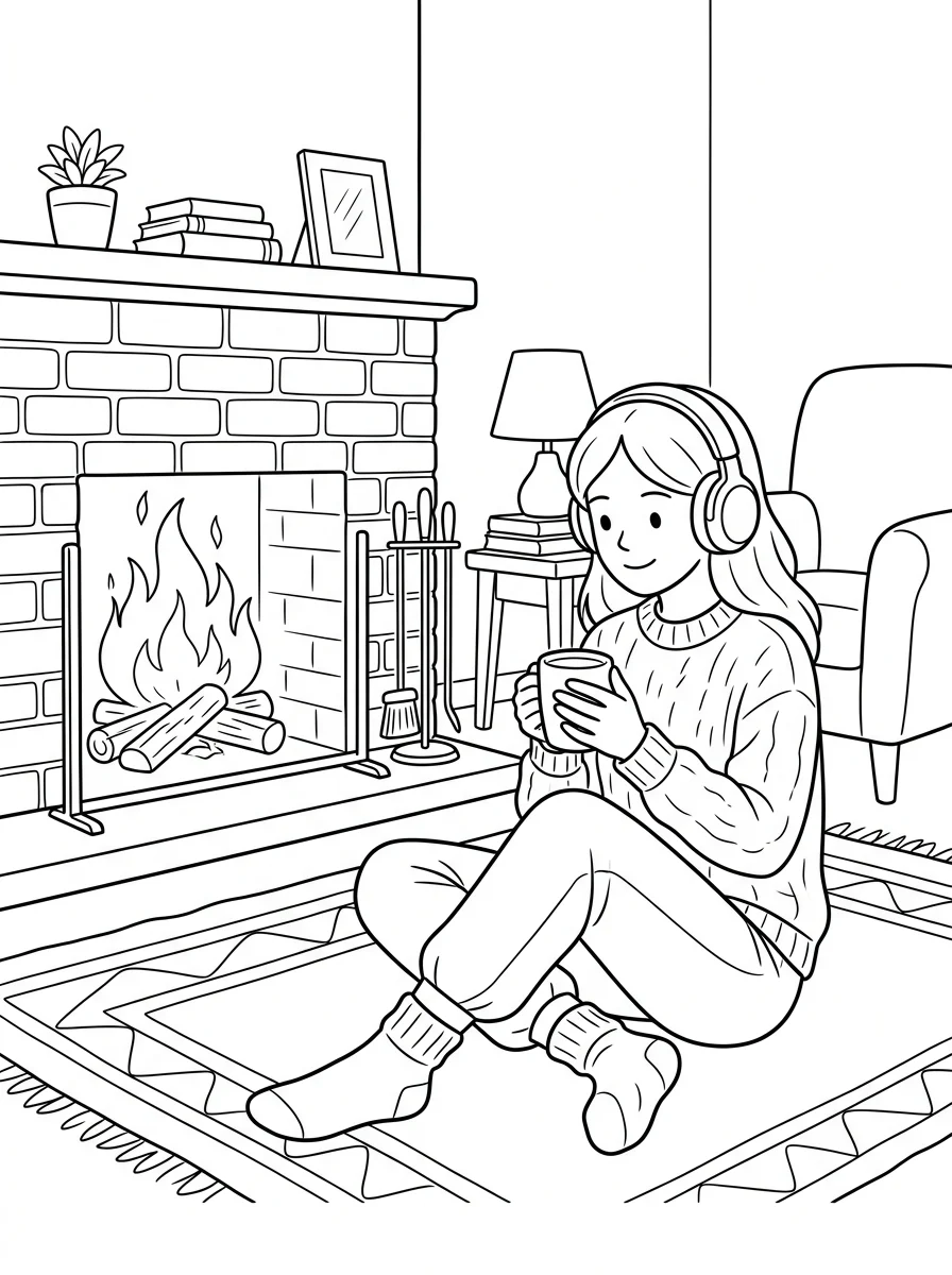 Desenho Lo-Fi Girls para colorir 15