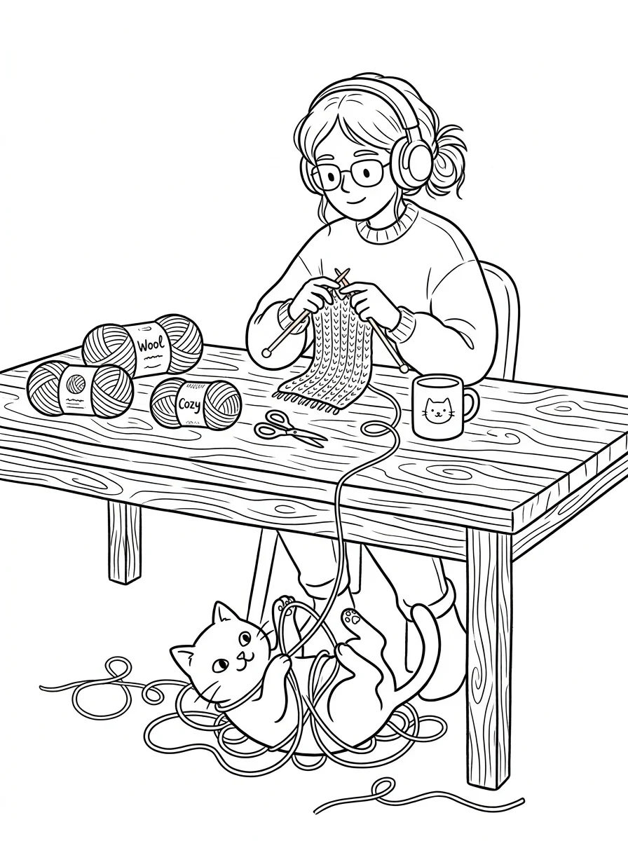 Desenho Lo-Fi Girls para colorir 18