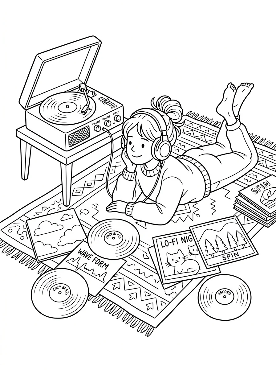 Desenho Lo-Fi Girls para colorir 21