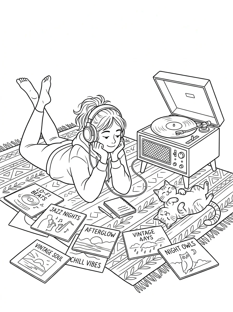 Desenho Lo-Fi Girls para colorir 22