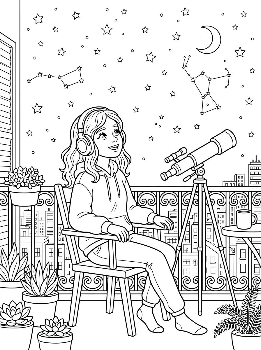 Desenho Lo-Fi Girls para colorir 26
