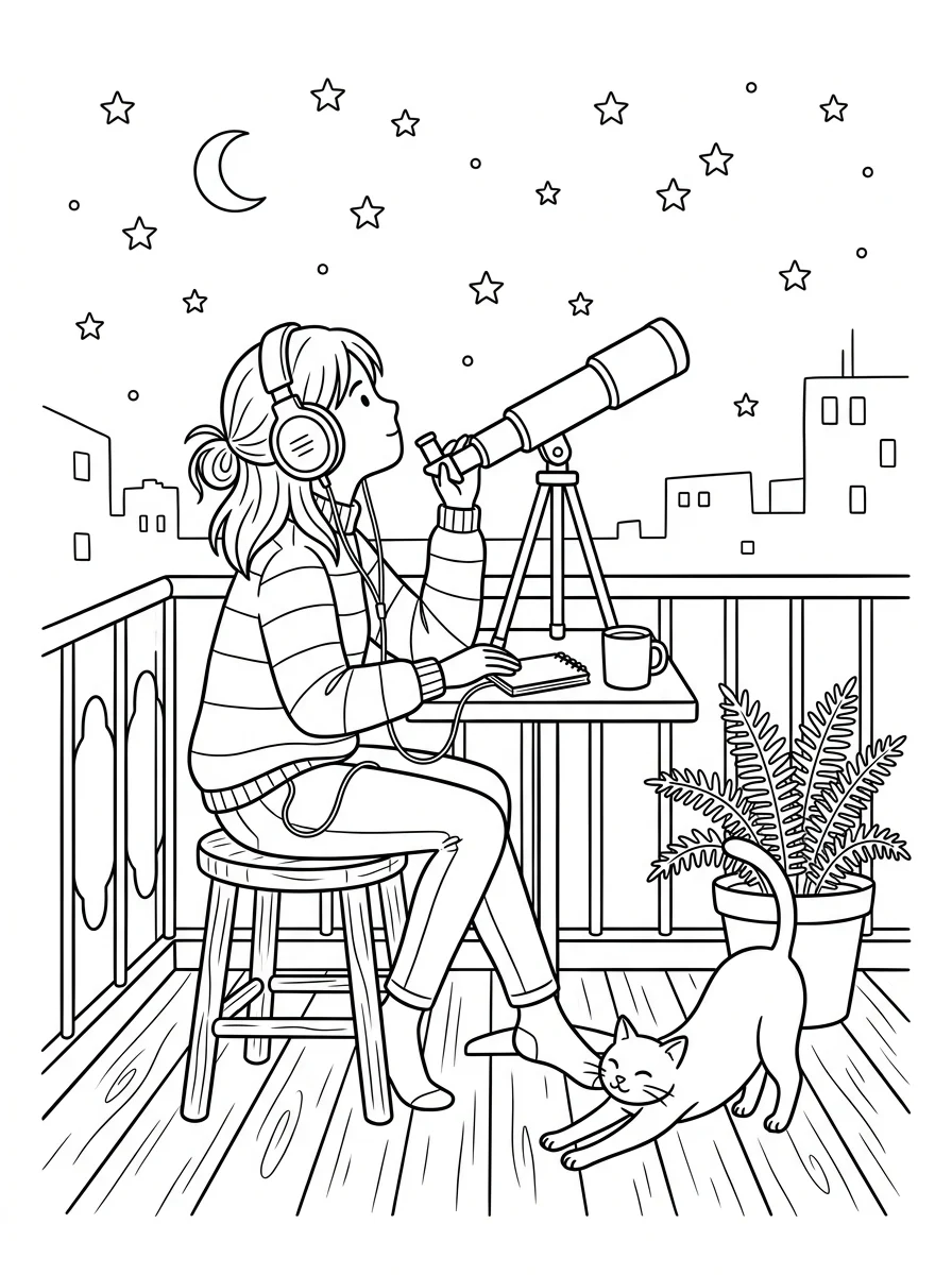 Desenho Lo-Fi Girls para colorir 27