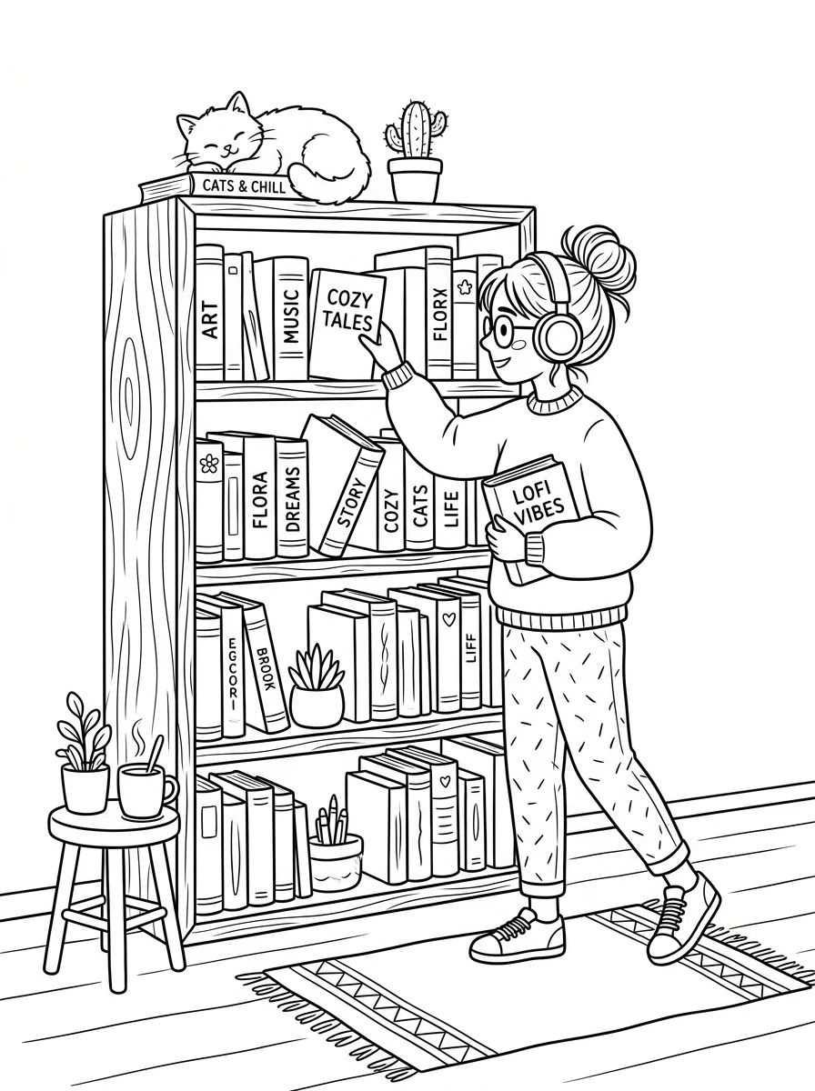 Desenho Lo-Fi Girls para colorir 29