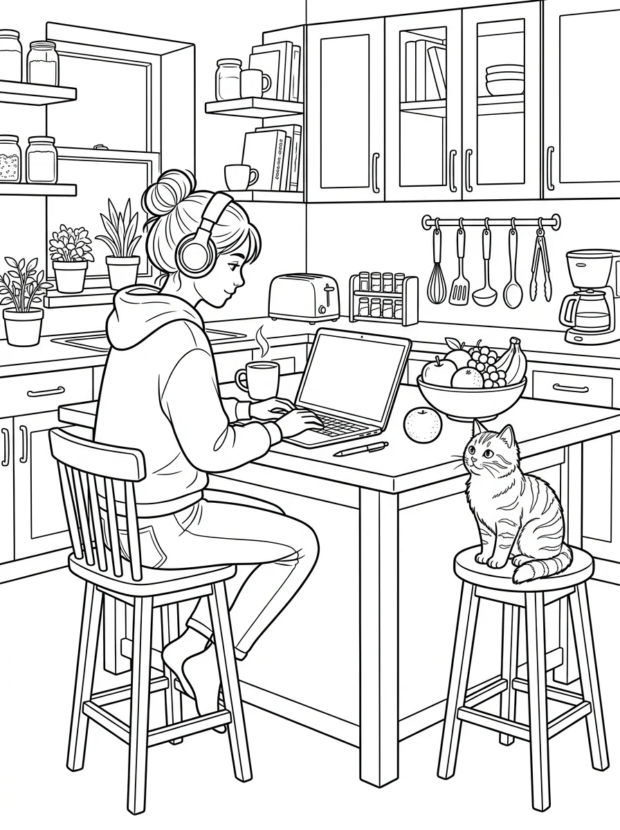 Desenho Lo-Fi Girls para colorir 3