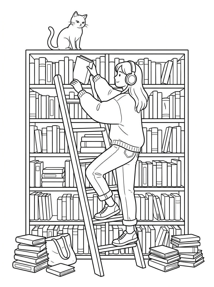 Desenho Lo-Fi Girls para colorir 32