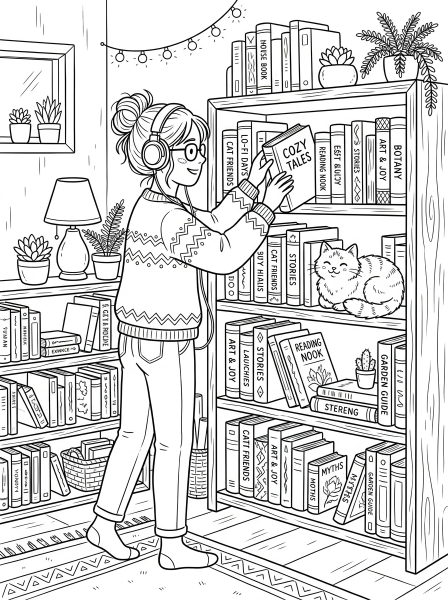 Desenho Lo-Fi Girls para colorir 33