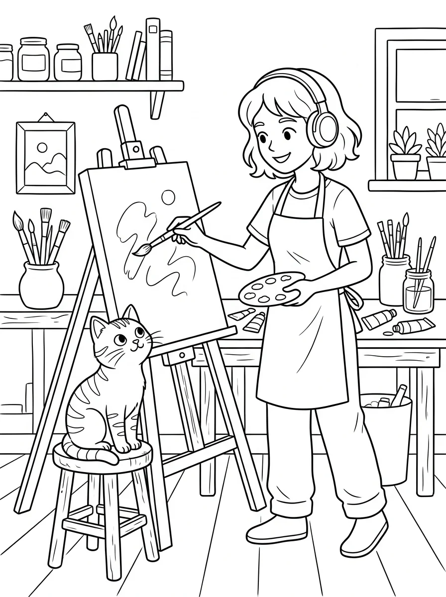 Desenho Lo-Fi Girls para colorir 36