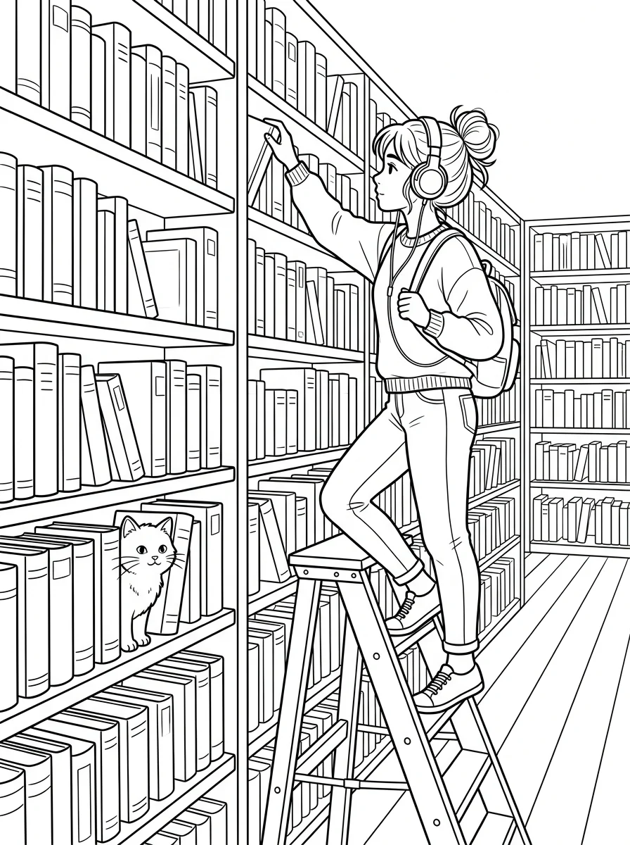 Desenho Lo-Fi Girls para colorir 40