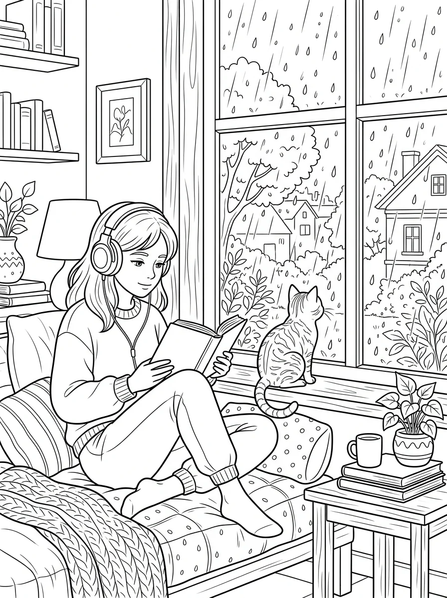 Desenho Lo-Fi Girls para colorir 43