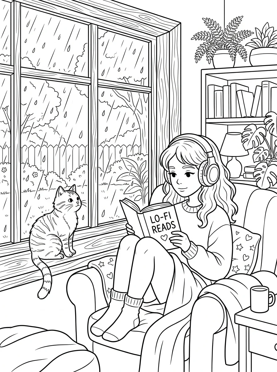 Desenho Lo-Fi Girls para colorir 44